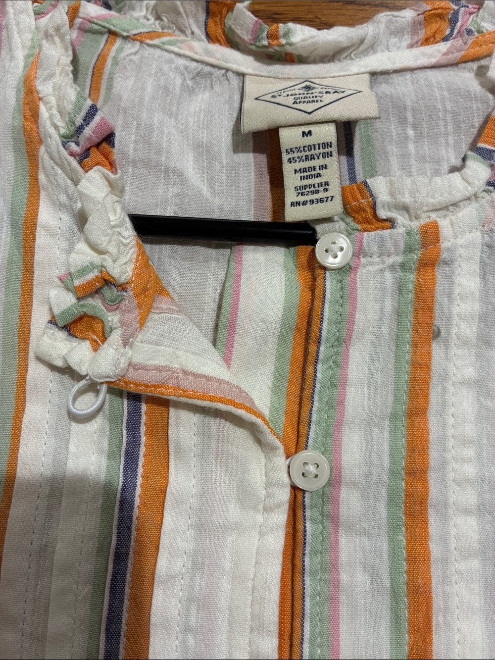 ST. John’s Bay NWT Ruffle 4 Button Cotton/Rayon Front Top - Picture 8 of 8